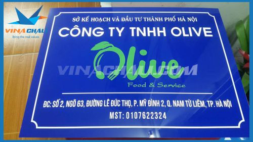 Biển tên công ty khắc phun sơn 8