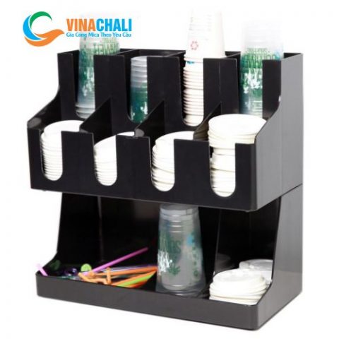 Kệ Mica Đựng Ly Cốc Trà Sữa 11 ngăn 3 Tầng 9